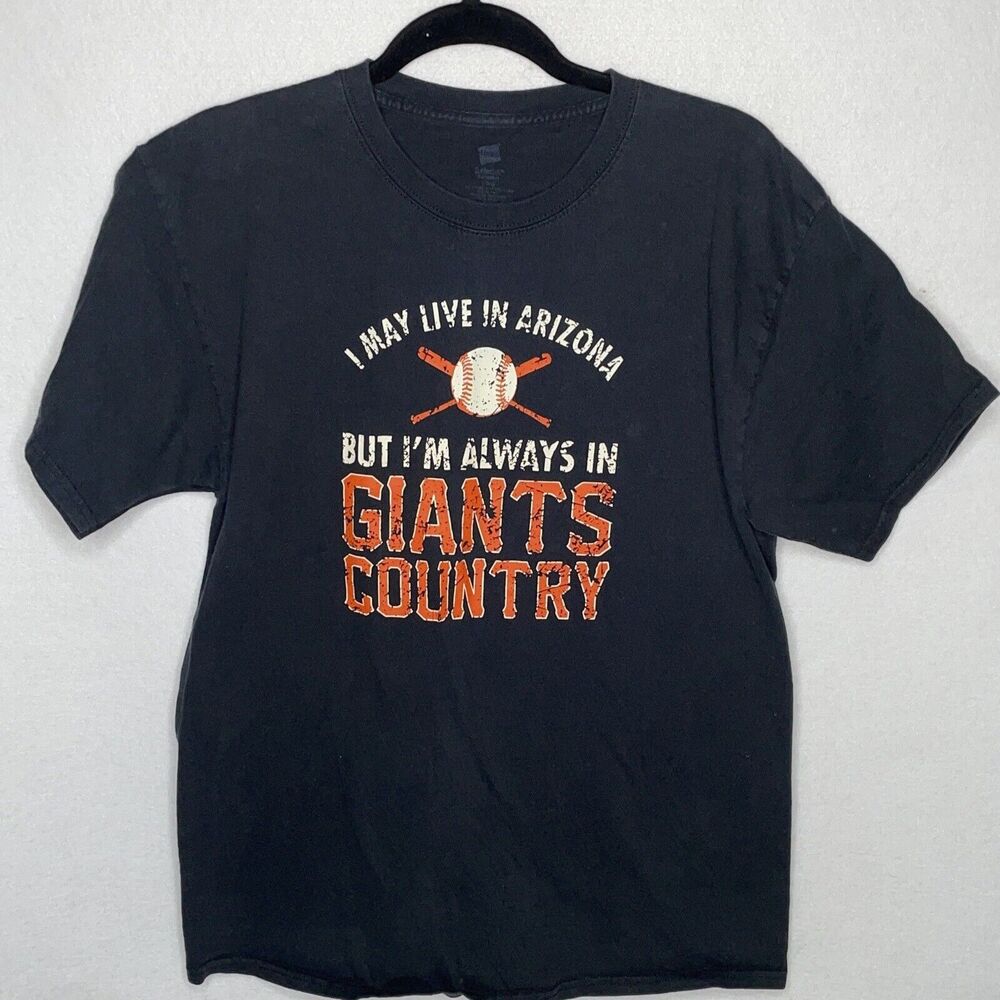 MLB Giants Fan Baseball Always Giants Country Men Size Large Hanes Black